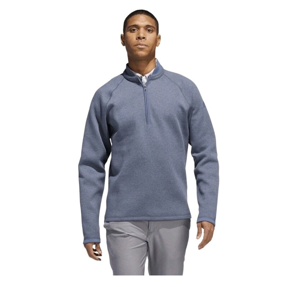 Adidas Adi Club Sweatshirt Mens Medium Blue 1/4 Zip Pullover DX4936 NEW
